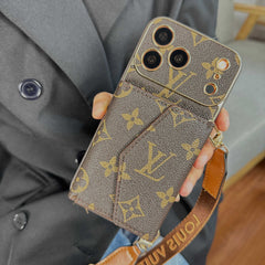 High-quality Monogram iPhone Case With Wallet And Crossbody Strap For iPhone 17 Series-RCLV134