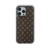 Monogram Leather Magnetic iPhone Case(Compatible With Magsafe)Small Printing -RCLV037 - Runycase