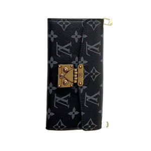 Premium Monogram iPhone Case With Wallet And Crossbody Strap For iPhone 17 Series-RCLV089 - Runycase