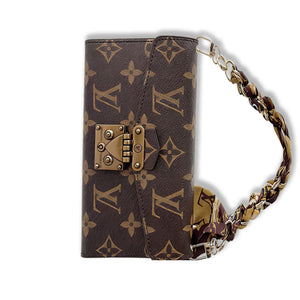 High-quality Monogram iPhone Case With Card Holder And chain For iPhone 17 Series-RCLV088 - Runycase