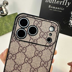 Classic Leather GG iPhone Case For iPhone 17 Series Brown-RCGG139