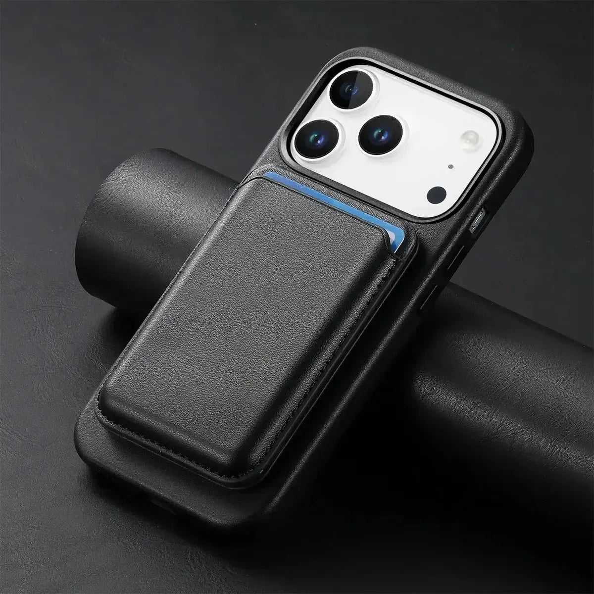 MagSafe Compatible Leather Phone Case with Magnetic Card Holder - Runycase