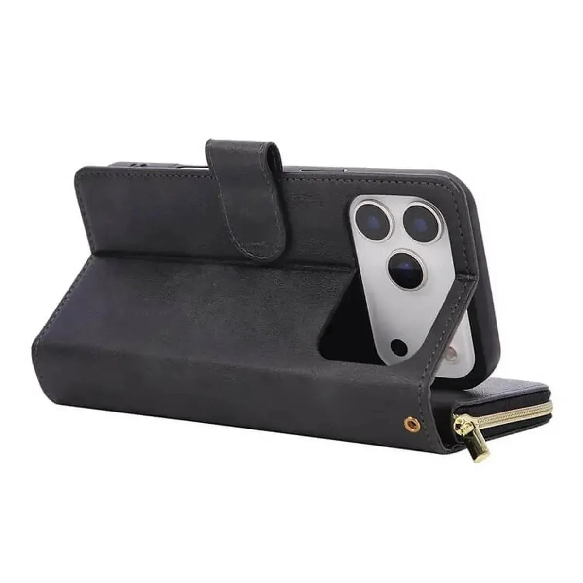 Leather iPhone Case With Card Holder And Strap - Runycase