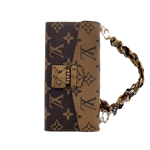 High-quality Monogram iPhone Case With Card Holder And chain For iPhone 17 Series-RCLV088 - Runycase