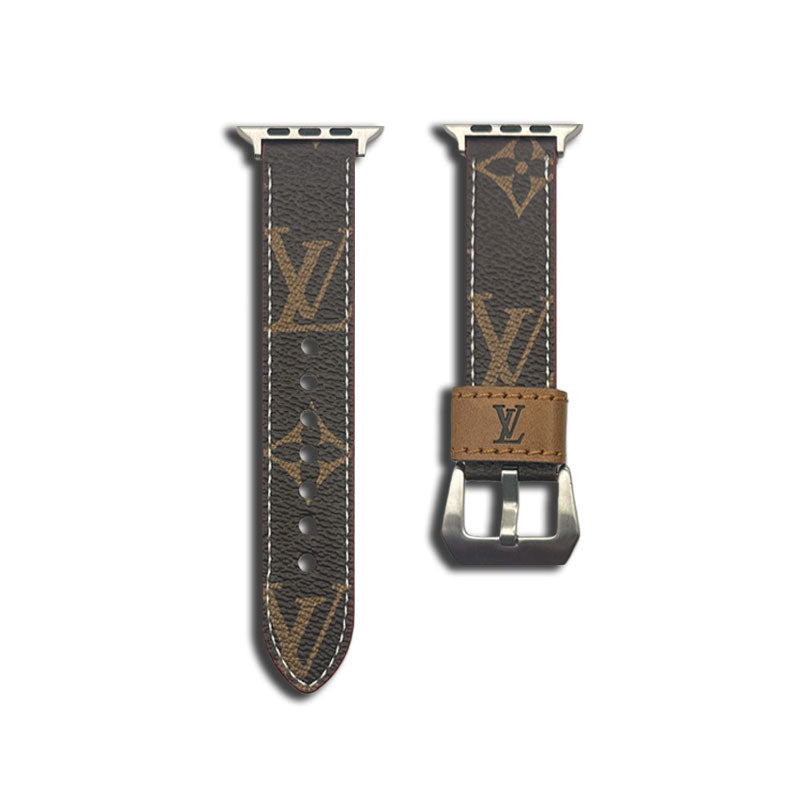 Monogram Elegant Leather Apple Watch Band Big Printing-RCLV039 - Runycase