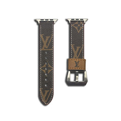 Monogram Elegant Leather Apple Watch Band Big Printing-RCLV039 - Runycase
