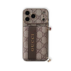 Étui raffiné pour iPhone GG avec portefeuille et bandoulière pour la série iPhone 17 - RCGG146