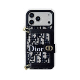 Classic Leather CD iPhone Case With Wallet And Crossbody Strap-RCCD148