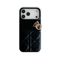 Élégante Coque iPhone en Cuir avec Porte-Cartes Noir pour iPhone 17 Series-RCCD153