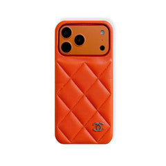 Étui iPhone Premium en cuir CC orange pour iPhone 17 Series-RCCC163