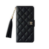 Luxury CC iPhone Case With Flip Wallet Black For iPhone 17 Series-RCCC164