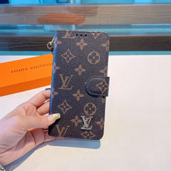 Classic Folio Monogram iPhone Case With Wallet And Strap Big Printing-RCLV169