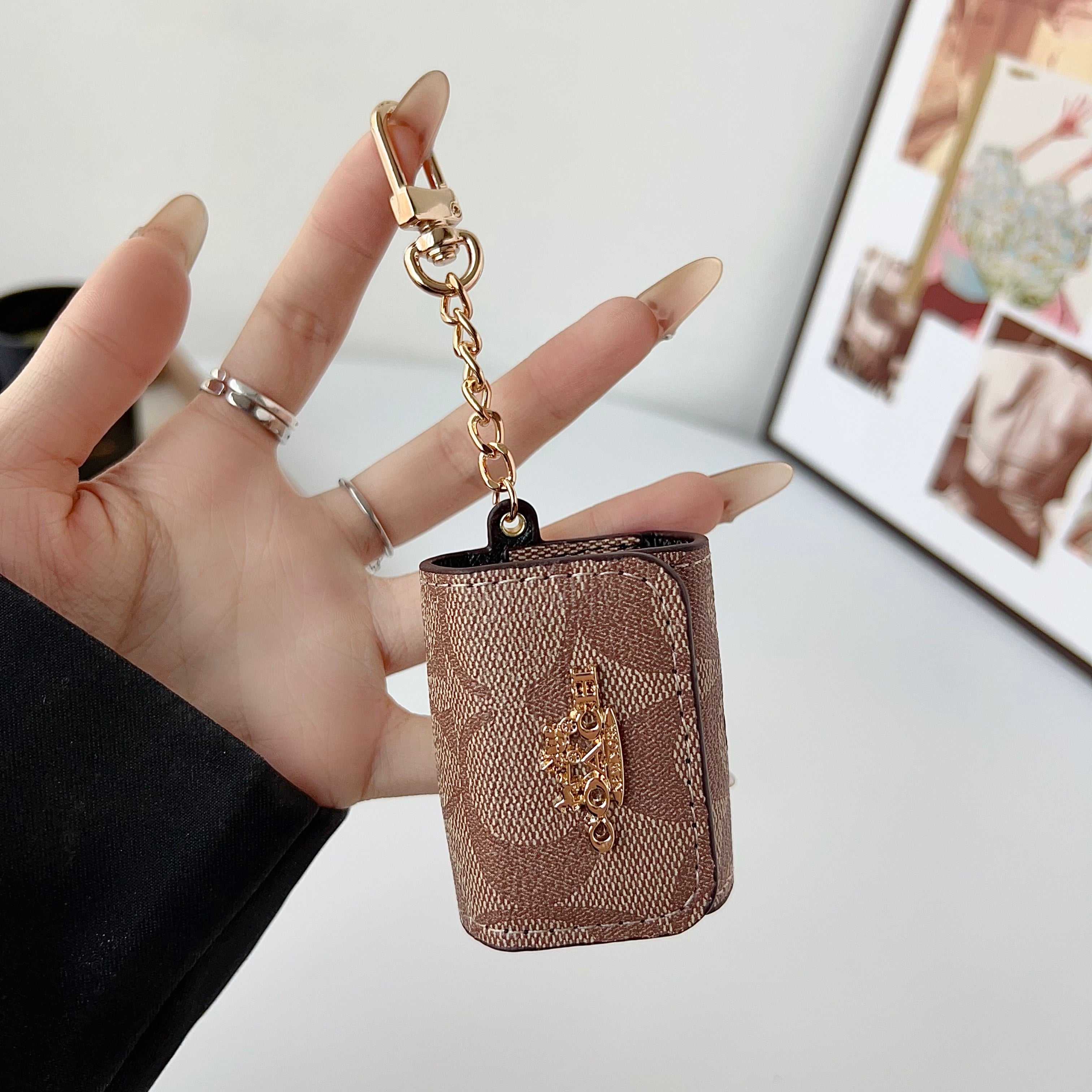Leather CH AirPods Cases Coffee-RCCH129