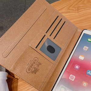 Refined Leather Monogram iPad Case Coffee-RCLV118 - Runycase