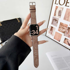 Luxury Leather CH Apple Watch Band Coffee-RCCH106 - Runycase