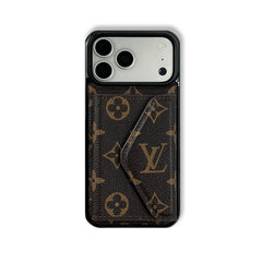 Elegant Leather Monogram iPhone Case With Wallet Big Printing For iPhone 17 Series-RCLV084 - Runycase
