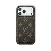 Premium Leather Monogram iPhone Case With Magnetic Wallet Big Printing For iPhone 17 Series-RCLV078 - Runycase