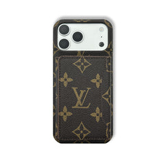 Premium Leather Monogram iPhone Case With Magnetic Wallet Big Printing For iPhone 17 Series-RCLV078 - Runycase