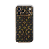 Monogram Elegant Leather iPhone Case Small Printing For iPhone 17 Series-RCLV057 - Runycase