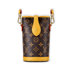 Leather Monogram Crossbody Phone Bag-RCLV153