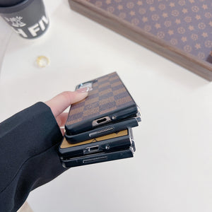 Premium Leather Monogram Samsung Galaxy Z Fold Series Case -RCLV104 - Runycase