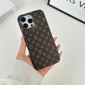 Monogram Leather Magnetic iPhone Case(Compatible With Magsafe)Small Printing -RCLV037 - Runycase