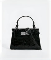 Sac Kelly de luxe léger imprimé crocodile