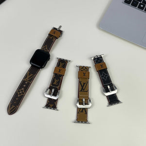 Monogram Elegant Leather Apple Watch Band Big Printing-RCLV039 - Runycase