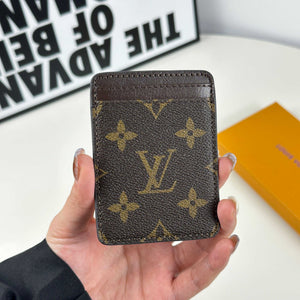 Monogram Premium Leather Magnetic Wallet Big Printing-RCLV046 - Runycase