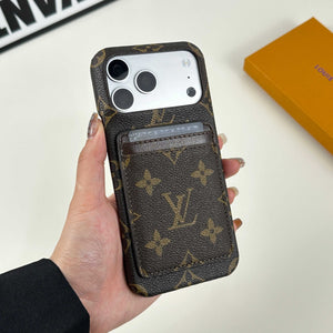 Monogram Premium Leather Magnetic Wallet Big Printing-RCLV046 - Runycase