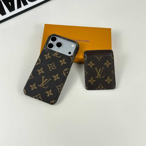 Monogram Premium Leather Magnetic Wallet Big Printing-RCLV046 - Runycase