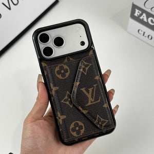 Elegant Leather Monogram iPhone Case With Wallet Big Printing For iPhone 17 Series-RCLV084 - Runycase