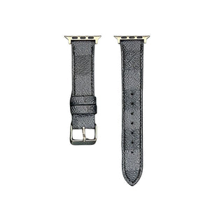 Premium Leather Monogram Apple Watch Band Small Printing-RCLV113 - Runycase