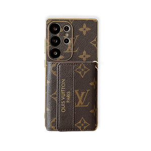 Stylish Leather Monogram Samsung Galaxy S Series Case With Wallet And Crossbody Strap-RCLV102 - Runycase