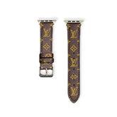 Premium Leather Monogram Apple Watch Band Small Printing-RCLV113 - Runycase