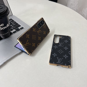 Luxury Leather Monogram Samsung Galaxy Z Fold Series Case-RCLV096 - Runycase