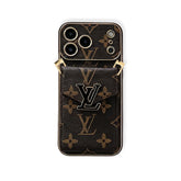 Premium Monogram iPhone Case With Card Wallet And Strap For iPhone 17 Series-RCLV185