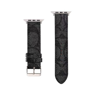 Luxury Leather CH Apple Watch Band Coffee-RCCH106 - Runycase