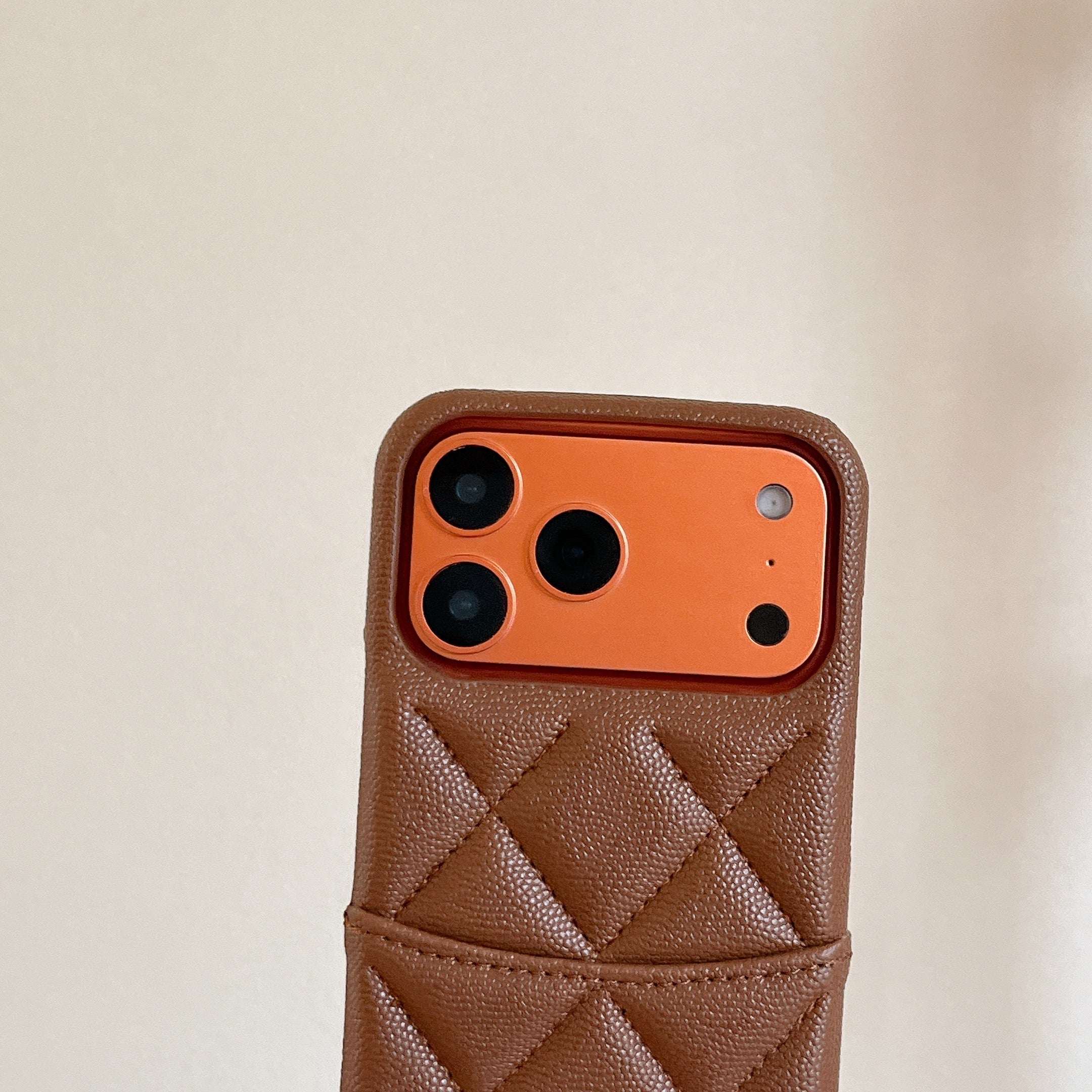 Classic Leather CC iPhone Case With Card Holder Brown For iPhone 17 Series-RCCC162