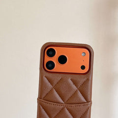 Étui en Cuir Classique pour iPhone CC avec Porte-Cartes Marron pour iPhone 17 Series-RCCC162