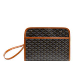 Pochette-bracelet de luxe à motifs — Sac à main de créateur zippé avec dragonne amovible