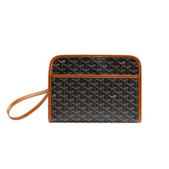 Pochette-bracelet de luxe à motifs — Sac à main de créateur zippé avec dragonne amovible