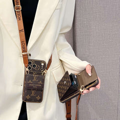High-quality Monogram iPhone Case With Wallet And Crossbody Strap For iPhone 17 Series-RCLV188