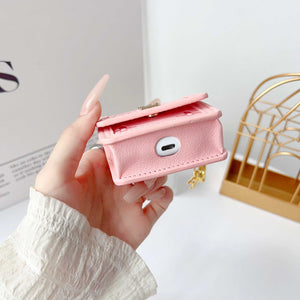Luxury Leather Monogram AirPods Cases Pink-RCLV128