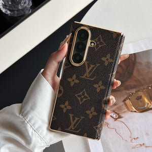 Luxury Leather Monogram Samsung Galaxy Z Fold Series Case Big Printing-RCLV097 - Runycase