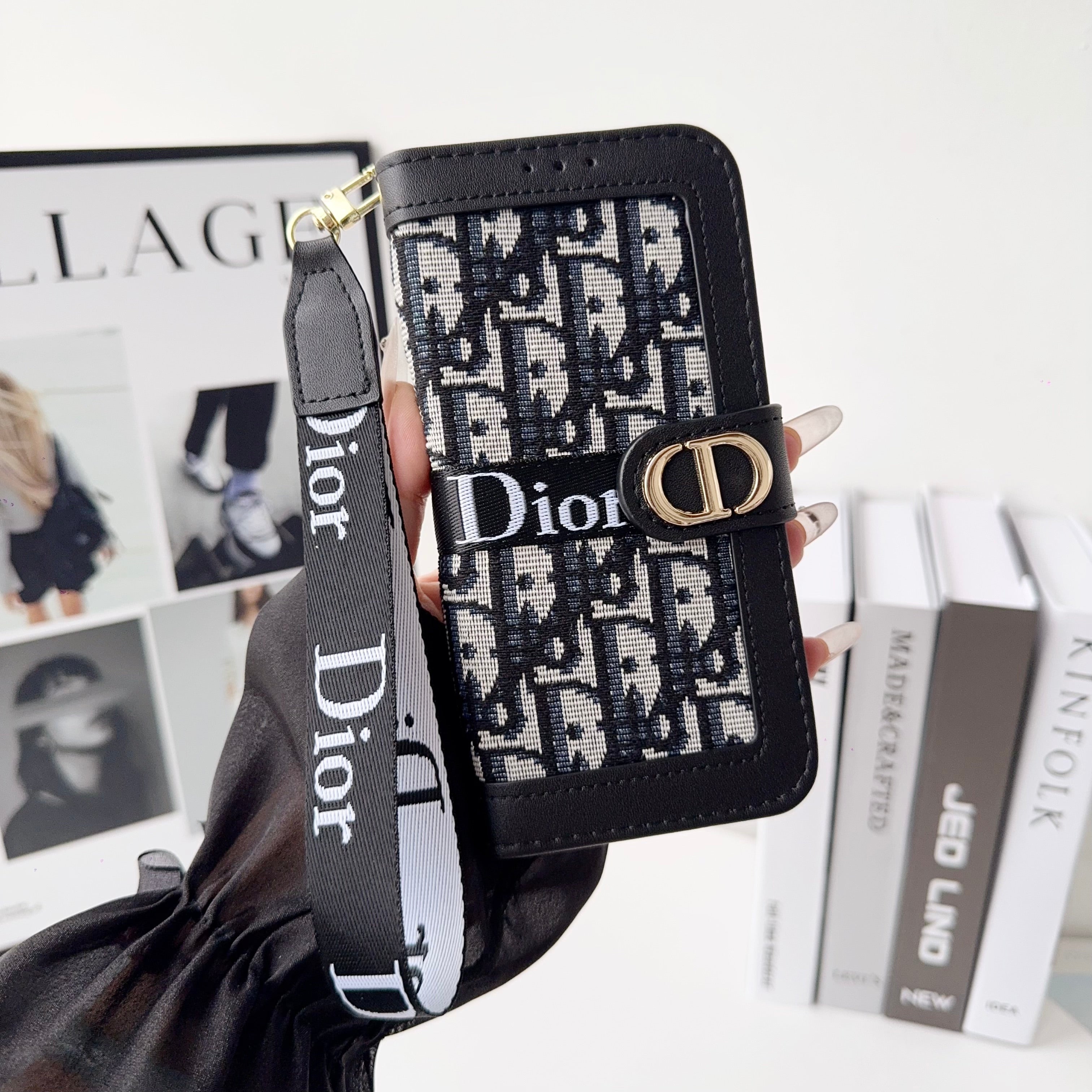 CD iPhone Case With Card Holder And Wrist Strap-RCCD156