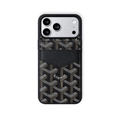 Luxury Leather GD iPhone Case With Card Holder For iPhone 17 Series-RCGD218