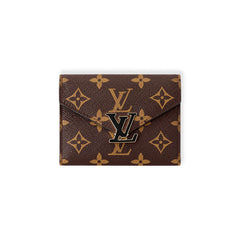 Leather Monogram Card Wallet-RCLV174