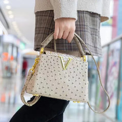 Sac à main de luxe haut de gamme - Sac bandoulière motif autruche, mode printemps