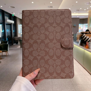 Refined Leather Monogram iPad Case Coffee-RCLV118 - Runycase